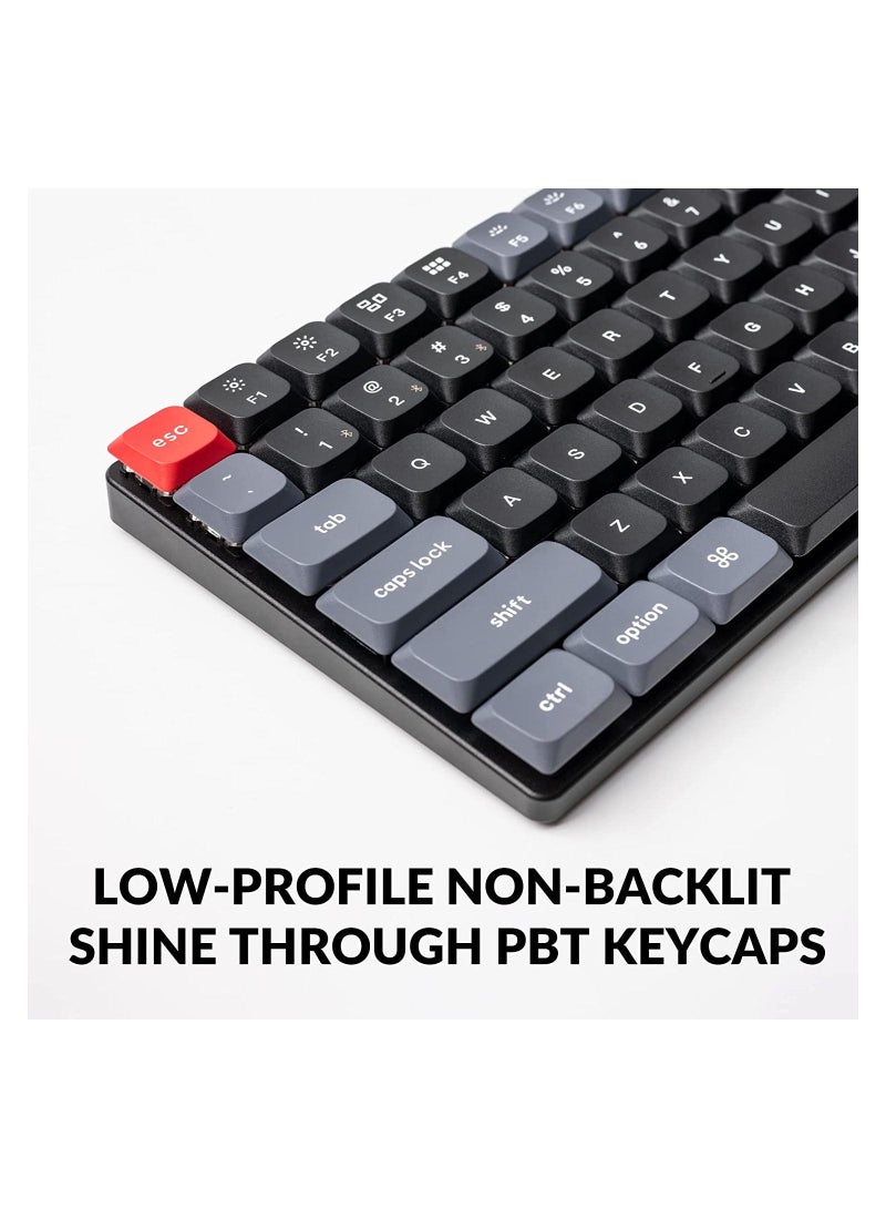 K3 Pro Wireless Custom Mechanical Keyboard, 84 keys 75% Layout QMK/VIA Programmable Bluetooth/Wired White Backlight Ultra-Slim with Gateron Low-Profile Blue Switch Compatible with Mac Windows Linux