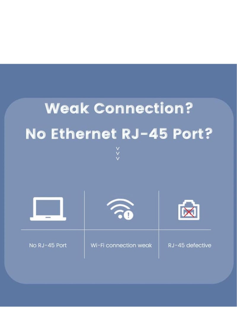 USB C to Ethernet Adapter, Type C to RJ45 Network LAN Wired Ethernet Adapter Converter Cable for MacBook Pro/Air, iPad Pro/Air, XPS, Galaxy S20