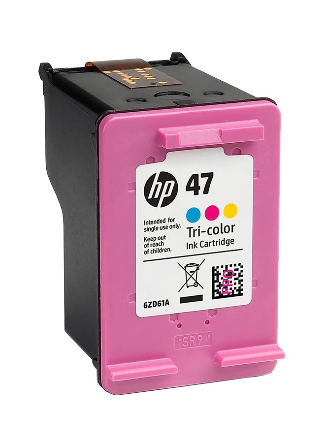 47 Tri-Color Original Ink Advantage Cartridge, 6Zd61Ae Cyan, Magenta, Yellow