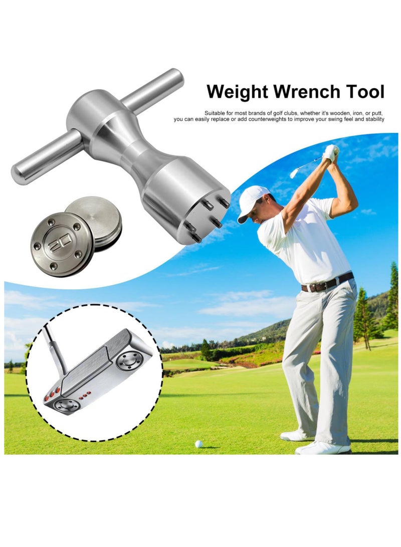 Golf Putter Weights, 20g Golf Weights Wrench Kit, 5 Pin Sports Golf Club Wrench Tool, Golf Wrench Driver Tool, Golf Weights, Durable, Compact for Golf Clubs