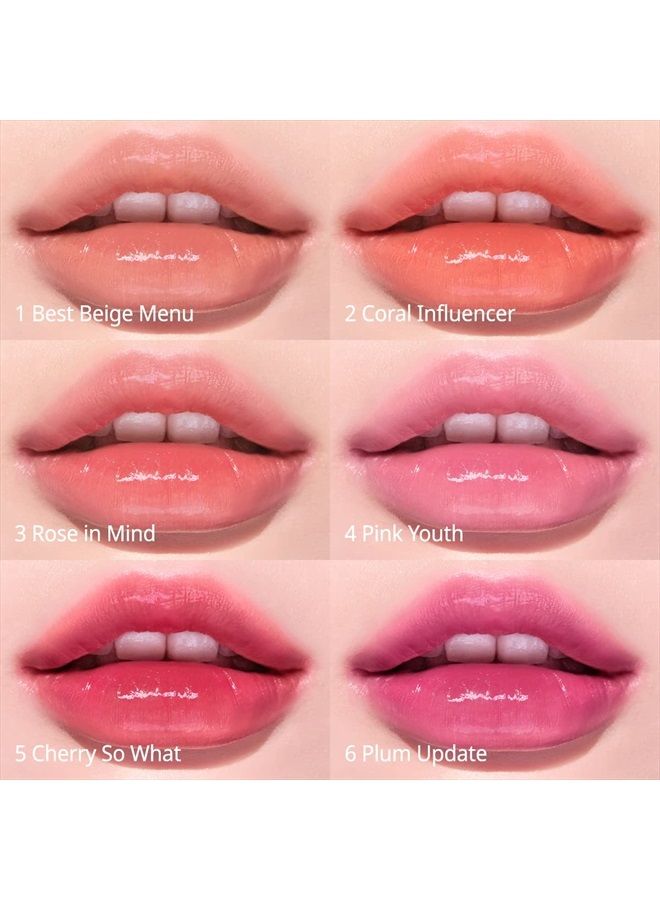 Ink Mood Glowy Tint | Lip-Plumping, Naturally Moisturizing, Lightweight, Glow-Boosting, Long-Lasting, Comfortable, Non-Sticky, Mask Friendly, No White Film (02 CORAL INFLUENCER)