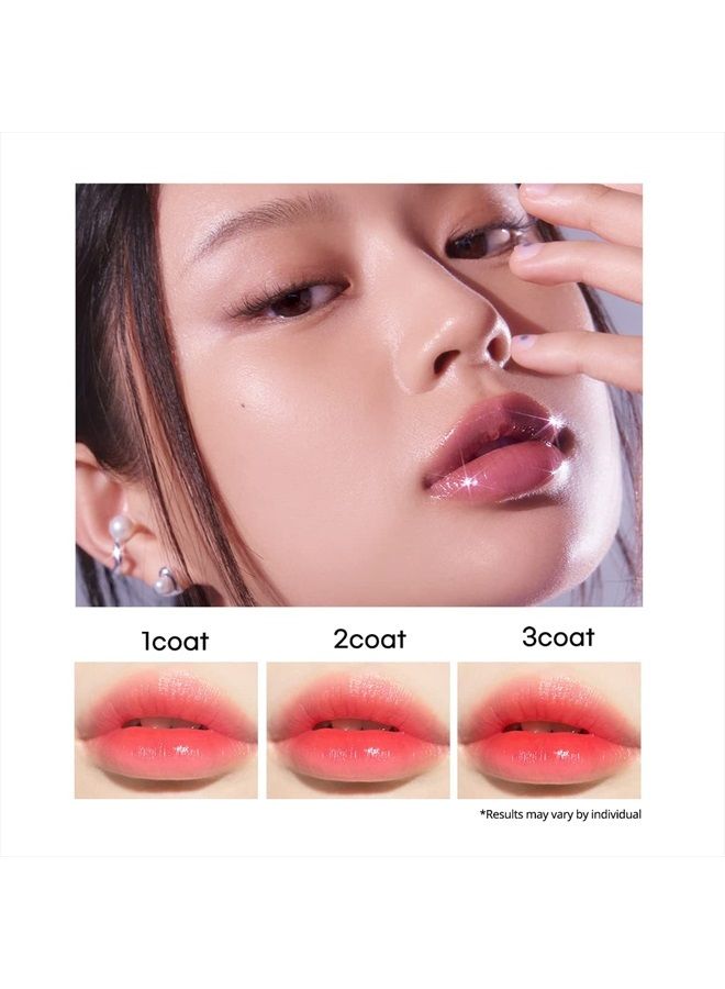 Ink Mood Glowy Tint | Lip-Plumping, Naturally Moisturizing, Lightweight, Glow-Boosting, Long-Lasting, Comfortable, Non-Sticky, Mask Friendly, No White Film (02 CORAL INFLUENCER)