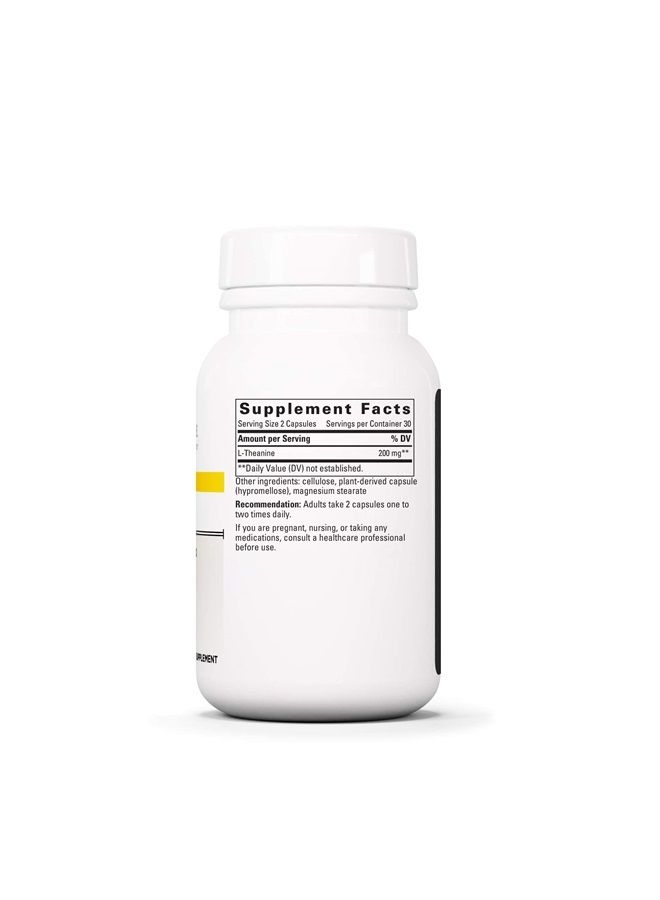 L-Theanine 200 mg - Promotes a Relaxed State & Healthy Stress Response* - Vegan and Gluten Free - 60 Capsules