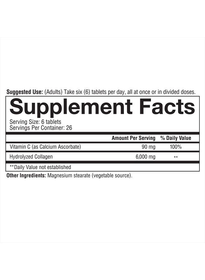 Collagen with Vitamin C, Advanced Hydrolyzed Formula for Optimal Absorption, Skin, Hair, Nails and Joint Support, 160 Supplements
