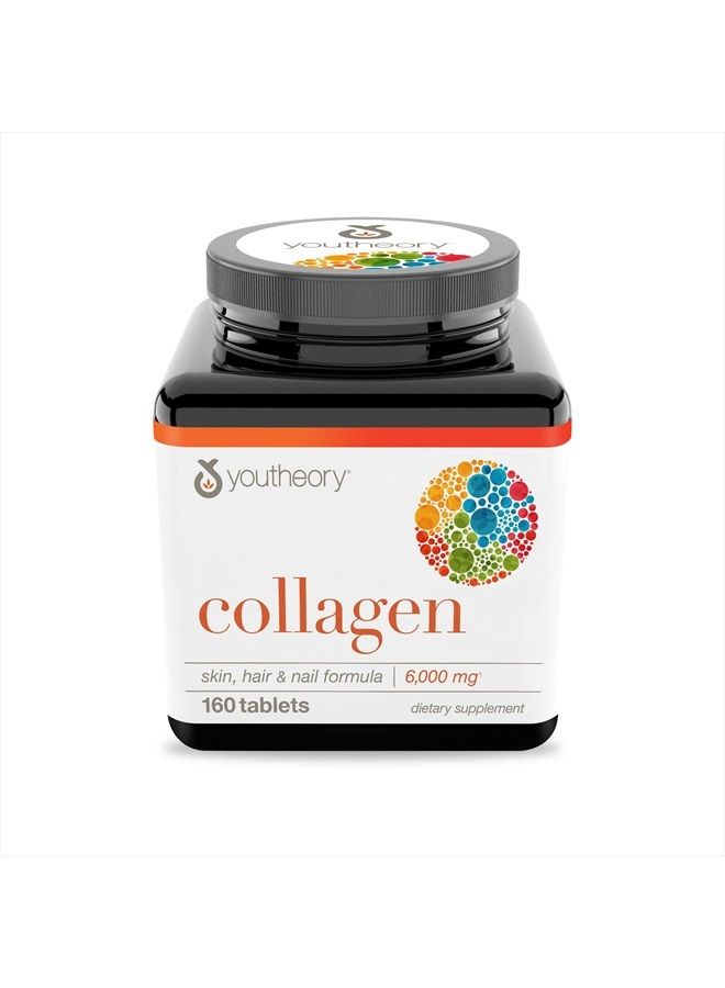Collagen with Vitamin C, Advanced Hydrolyzed Formula for Optimal Absorption, Skin, Hair, Nails and Joint Support, 160 Supplements