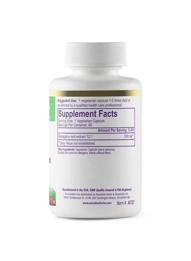 Astragalus Extract, Vegetarian Capsules for Energy, Digestive & Immune Health, Non GMO, Gluten Free, 120 Capsules