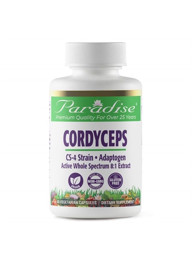 Cordyceps CS-4 Extract, Vegan Antioxidant, Non GMO, Gluten Free, 60 Vegetarian Capsules