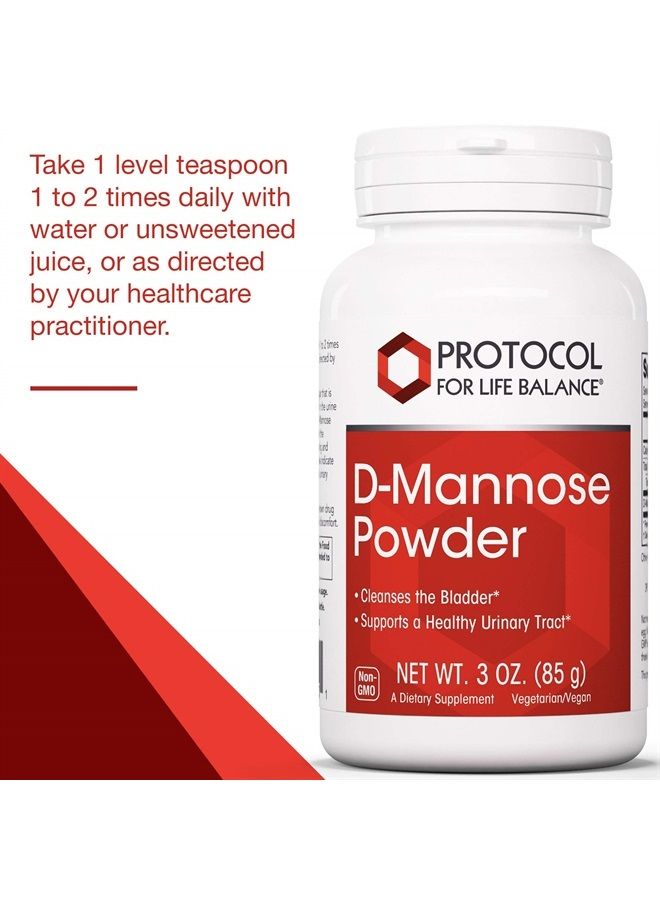 Protocol D-Mannose Powder - Bladder, Kidney, and Urinary Tract Health - 3 Oz