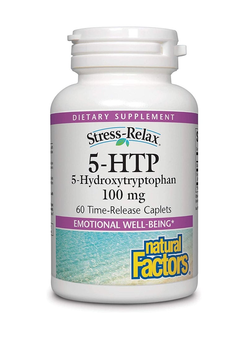 Stress-Relax 5-HTP 100 mg by Natural Factors, Promotes Emotional Well-being, 60 Caplets