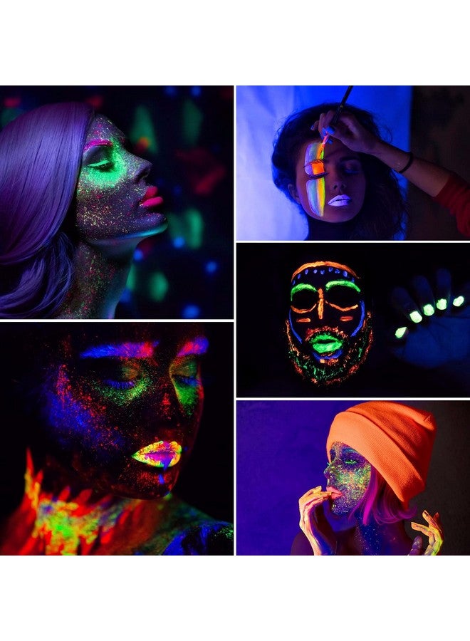 Glow In The Uv Dark Body Paint Luminous Neon Paint 1 Fl.Oz X 24 Pcs In 6 Colors Party Supplies Black Light Paint Water Soluble Uv Light Makeup For Party Cosplay