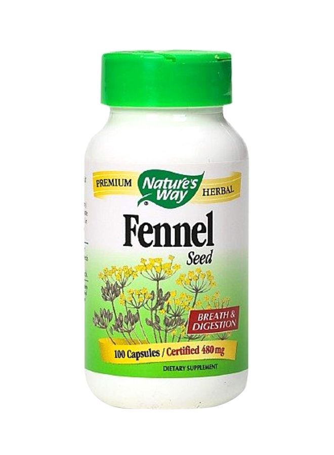 Fennel Seed Breath And Digestion Dietary Supplements - 100 Caplets