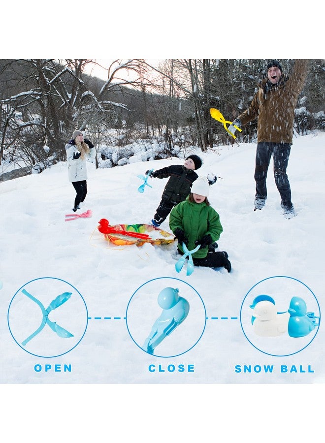 Snowball Maker Toys 4Pcs Cartoon Duck Snowball Maker Clip Outdoor Sports Snow Sand Mold For Kids, Children Snow Ball Fights, Winter Outdoor Activities Random Color