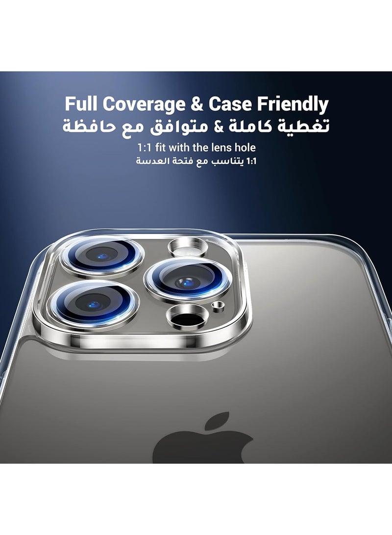 iPhone 15 Pro/15 Pro Max Camera Lens Protector【HD Clear Anti-Glare】【Case Friendly】Ultra-thin 9H Tempered Glass, Scratch-Resistant, Individual Lens Protector for iPhone 15 Pro/15 Pro Max Transparent