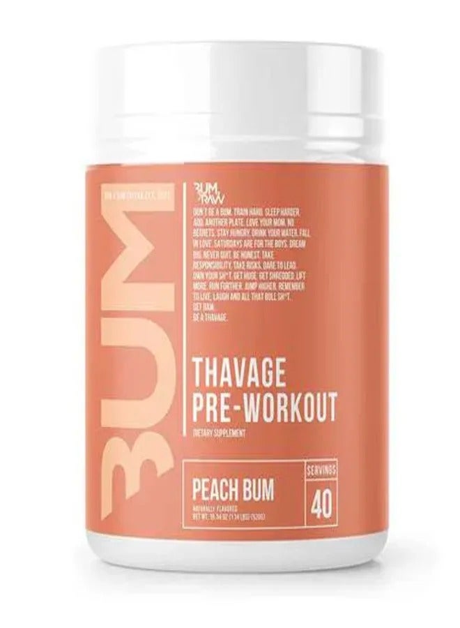 Thavage Pre-Workout Powder 40 Servings Peach