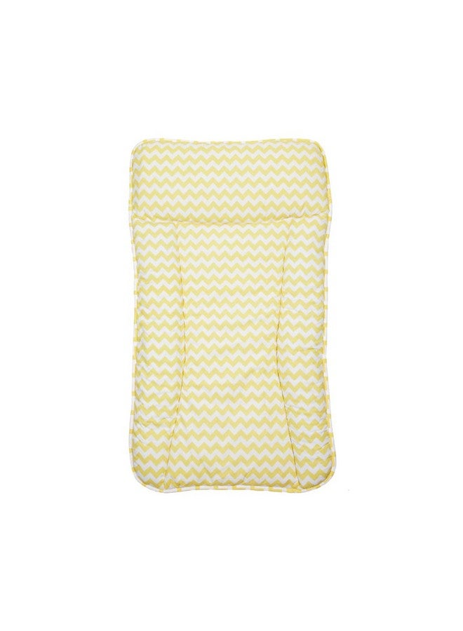 Organic Cotton Baby Changing Mat For Newborn Baby Essentials Unisex Chevron Yellow