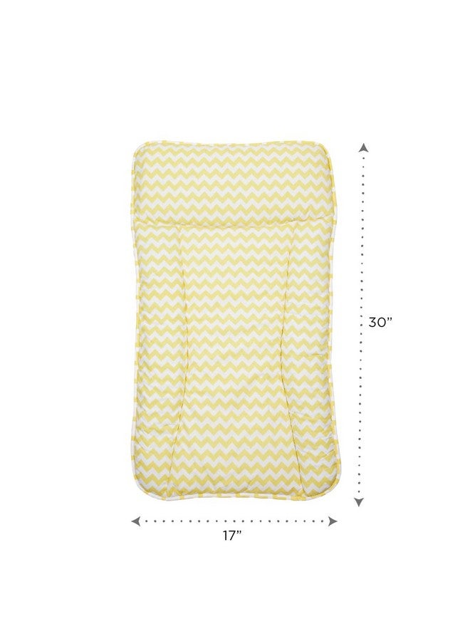 Organic Cotton Baby Changing Mat For Newborn Baby Essentials Unisex Chevron Yellow