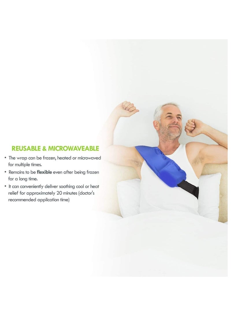 Reusable Hot and Cold Ice Gel Pack with Adjustable Strap Ice Bag for Pain Relief Cold Ice Gel Pack for Shoulder Knee Back Neck Hip Hot Compression Gel Pack for Pain Relief with Straps