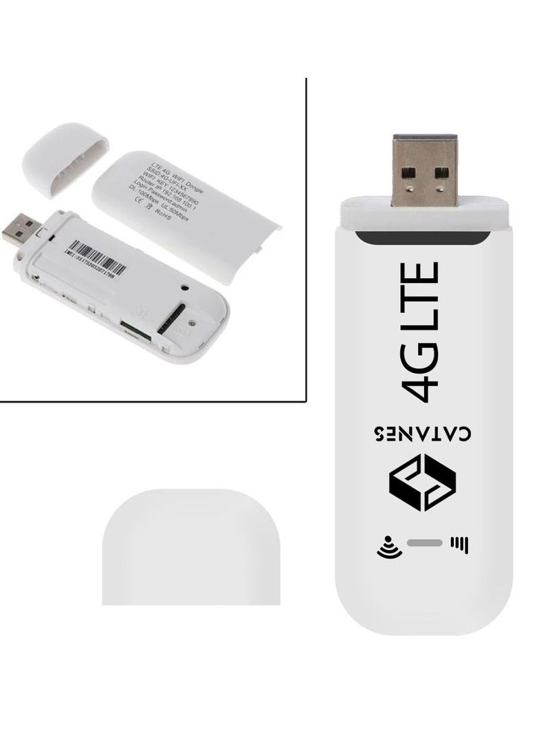 3IN1 4G LTE WiFi Router Wireless Hotspot Unlocked Pocket Mobile Network Hotspot with SIM Card Slot USB Modem Internet Router Devices for Travel Camping Vacation 10 WiFi Users(With WIFI function) white