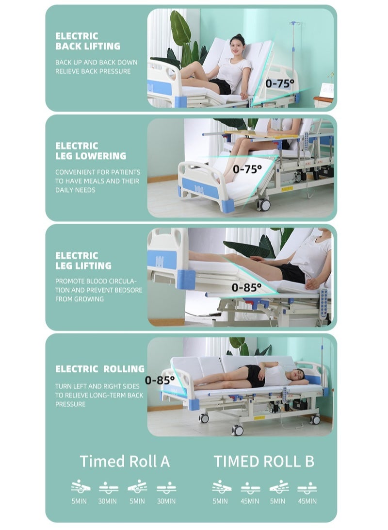 Hospital Bed Profiling Care Bed Patient Bed Care Bed Multifunctional Care Bed Manual Adjustable Medical Patient with Hospital Bed