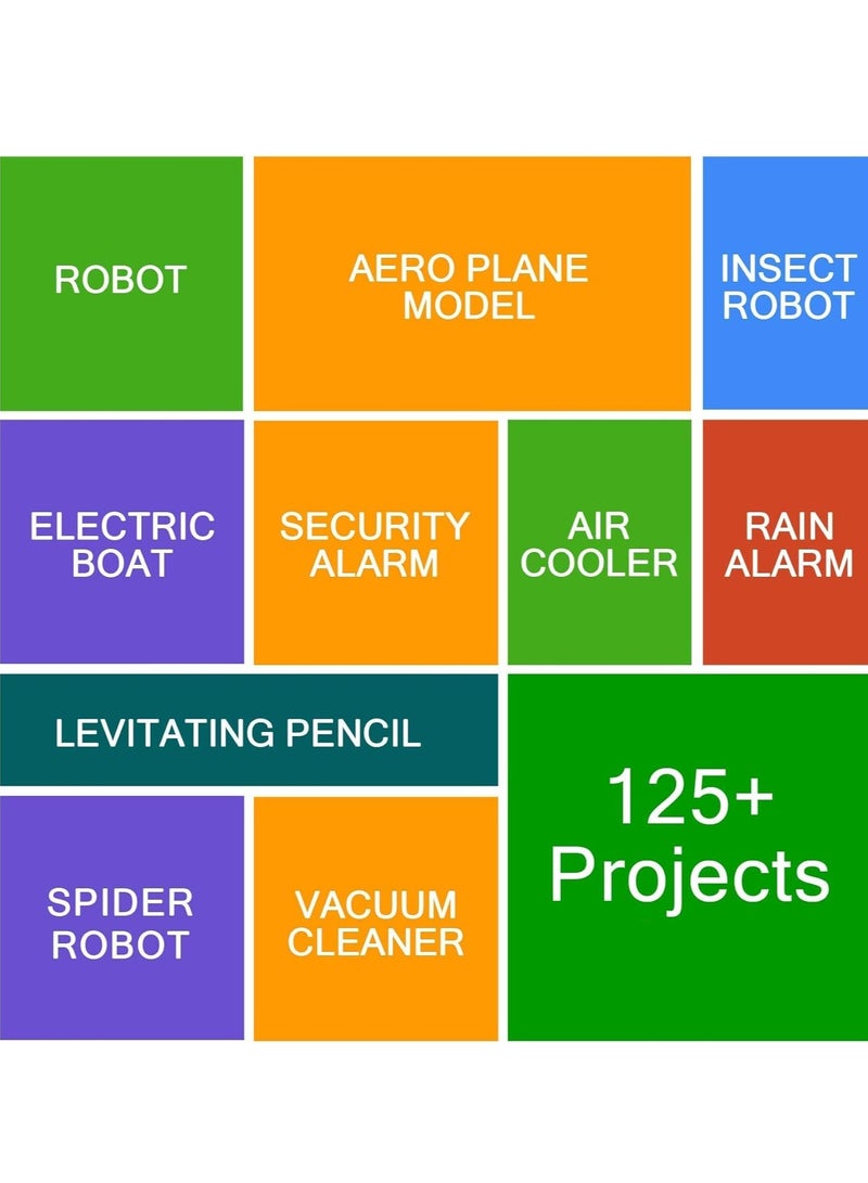 125 Projects DIY Activity Science Electronics Starter Mega Kit with User Guide - Multicolor