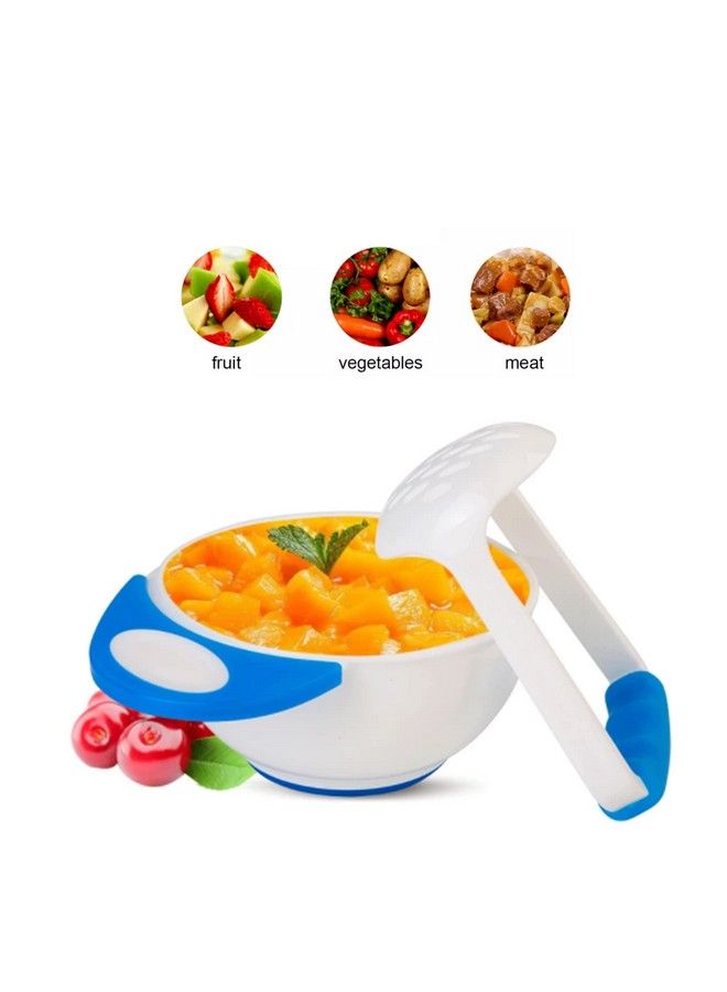 Grinding Feeding Bowl Portable Masher;Serving Bowl For Baby Food Preparationblue