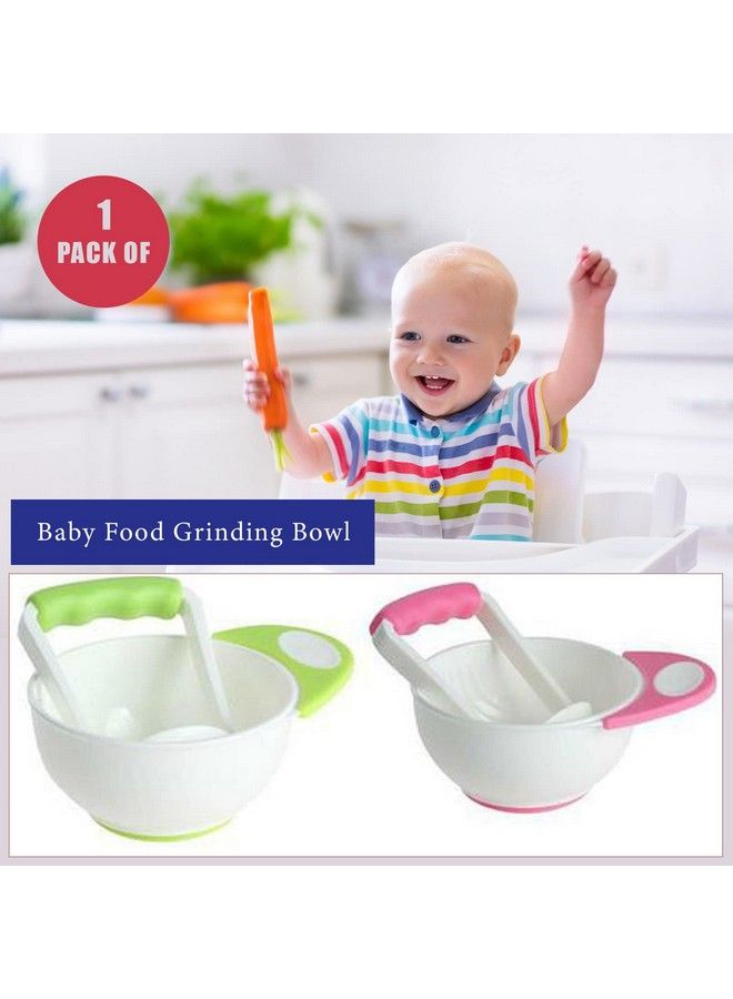 Grinding Feeding Bowl Portable Masher Serving Bowl For Baby Food Preparation Blue