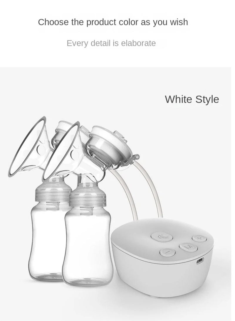 Double Electric Breast Pump USB Electric Breast Pump With Baby Milk Bottle Cold Heat Pad BPA Free Powerful Breast Pumps