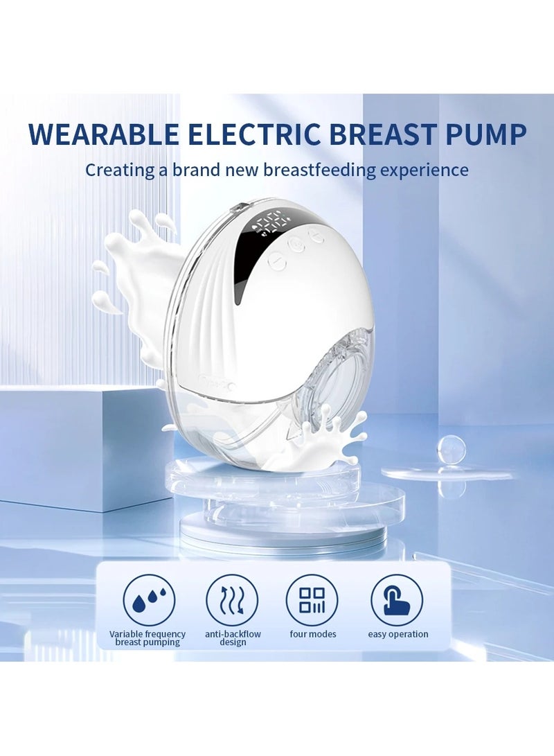 Wearable Breast Pump Hands Free Electric Breast Pumps Comfort Milk Collector Lightweight with LED Display 4 Modes & 12 Levels ( 2 Pcs )