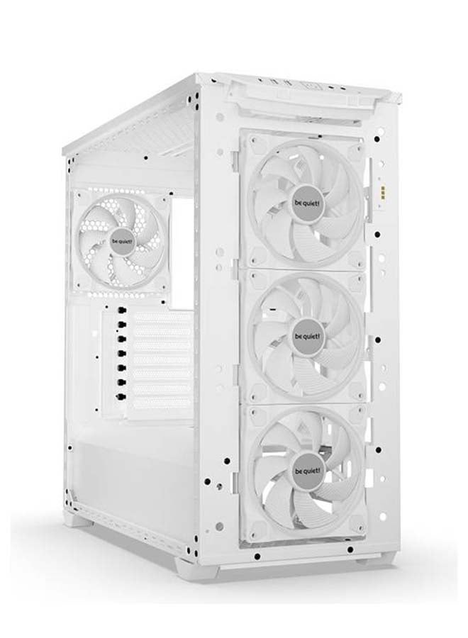 be quiet! Shadow Base 800 FX White PC Case, Light Wings White 140 mm PWM Fan, ARGB Lighting, USB 3.2 Gen. 2 Type C, Maximum Airflow, E-ATX Motherboard, 420 mm Radiators, Glass Side Panel, BGW64