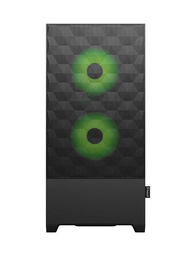 Fractal Pop Air RGB TG Green Core ATX Gaming PC Case, Honeycomb Mesh Front, Temp Glass Panel, Up to 280mm Radiator & 5x120mm Fans, Hidden Storage, USB-C I/O Panel, Green-Black | FD-C-POR1A-04