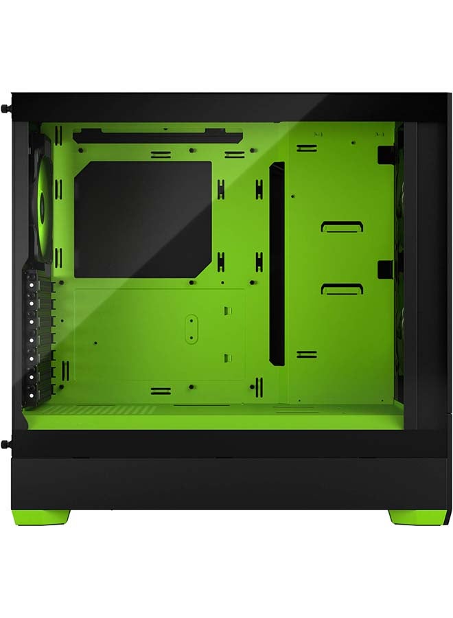 Fractal Pop Air RGB TG Green Core ATX Gaming PC Case, Honeycomb Mesh Front, Temp Glass Panel, Up to 280mm Radiator & 5x120mm Fans, Hidden Storage, USB-C I/O Panel, Green-Black | FD-C-POR1A-04