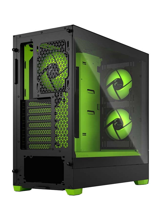 Fractal Pop Air RGB TG Green Core ATX Gaming PC Case, Honeycomb Mesh Front, Temp Glass Panel, Up to 280mm Radiator & 5x120mm Fans, Hidden Storage, USB-C I/O Panel, Green-Black | FD-C-POR1A-04