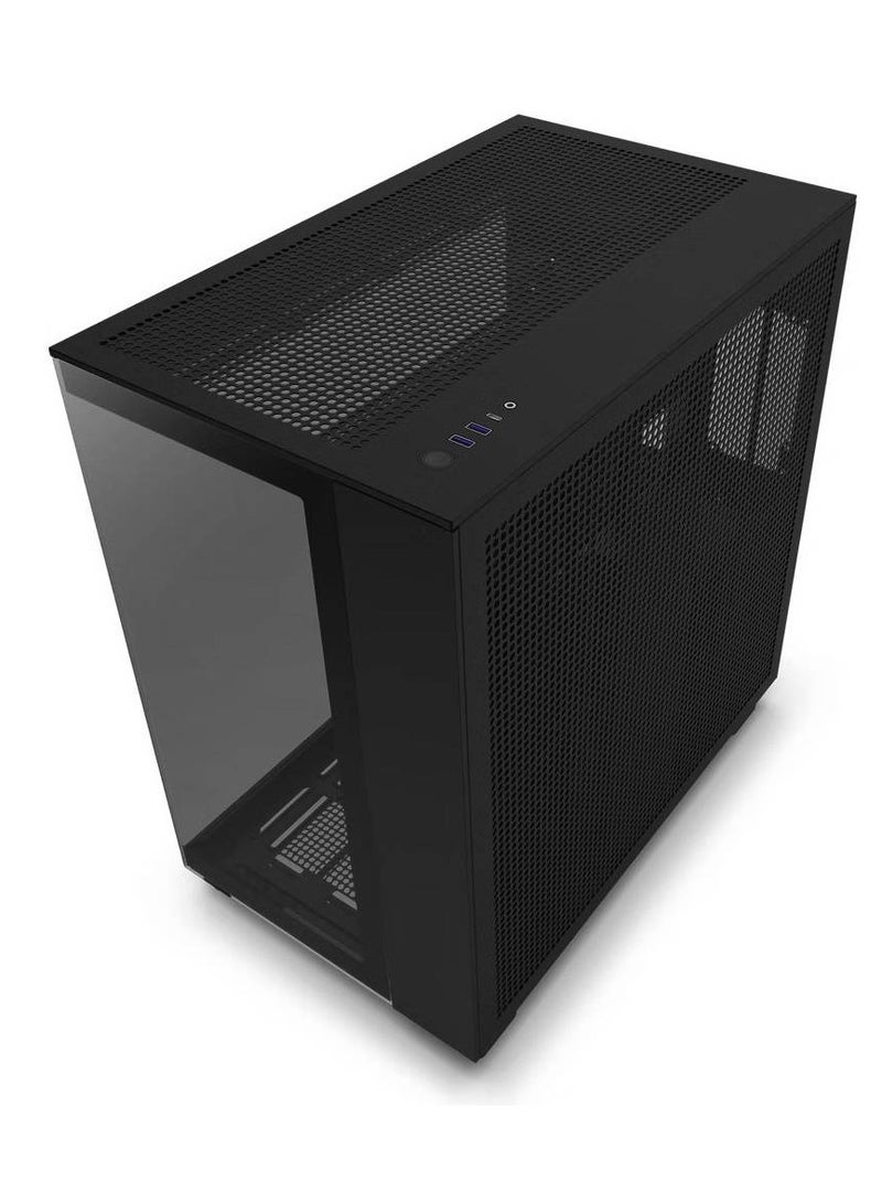 NZXT H9 Flow Dual-Chamber Mid-Tower ATX Gaming PC Case, High-Airflow Top Panel, Temp Glass Front & Side, Up to 360mm Radiator & 10x 120mm Fans Support, USB 3.2 Type-C & A Ports, Black | CM-H91FB-01