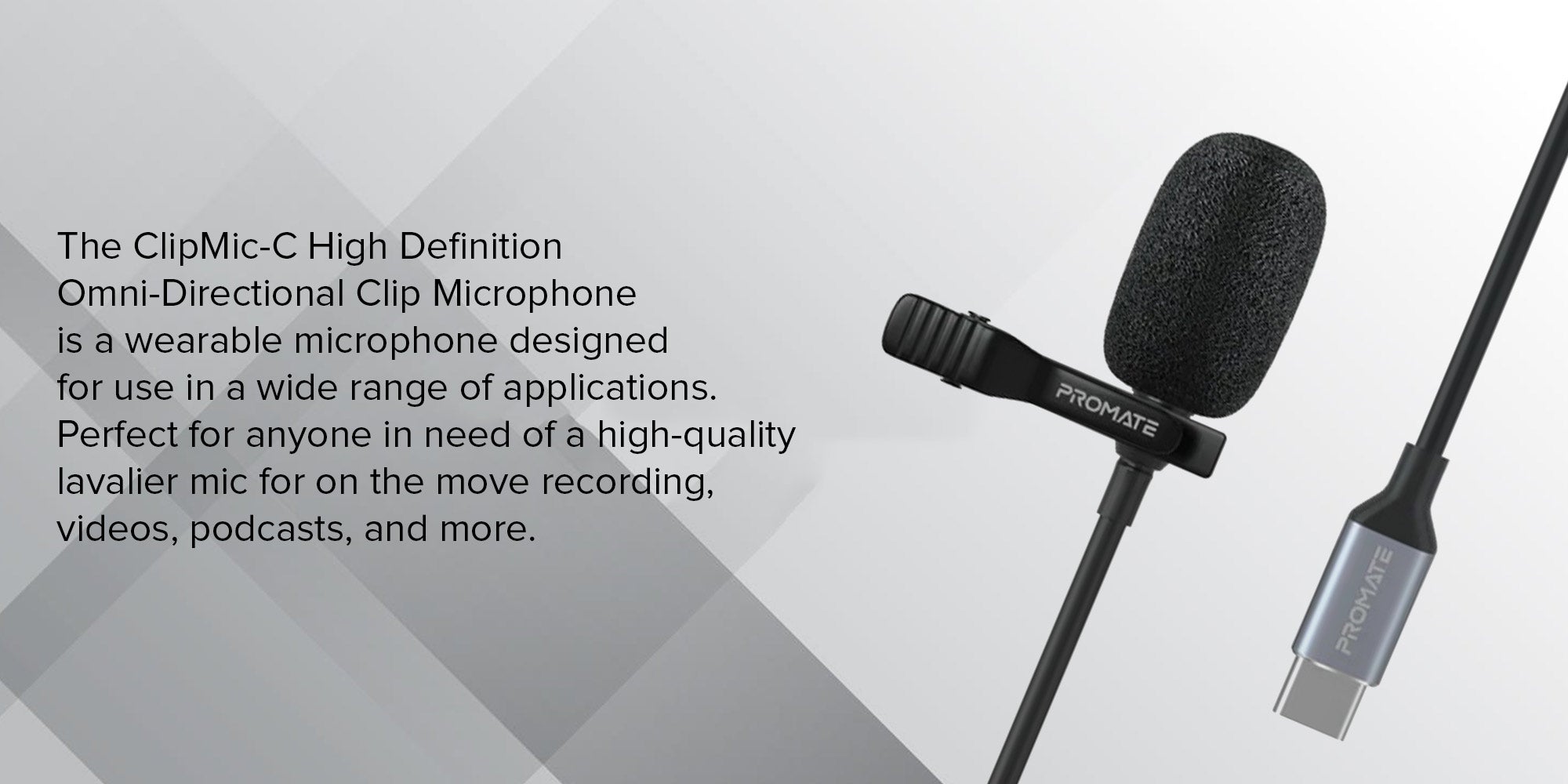 USB Type- C Lavalier Microphone Black