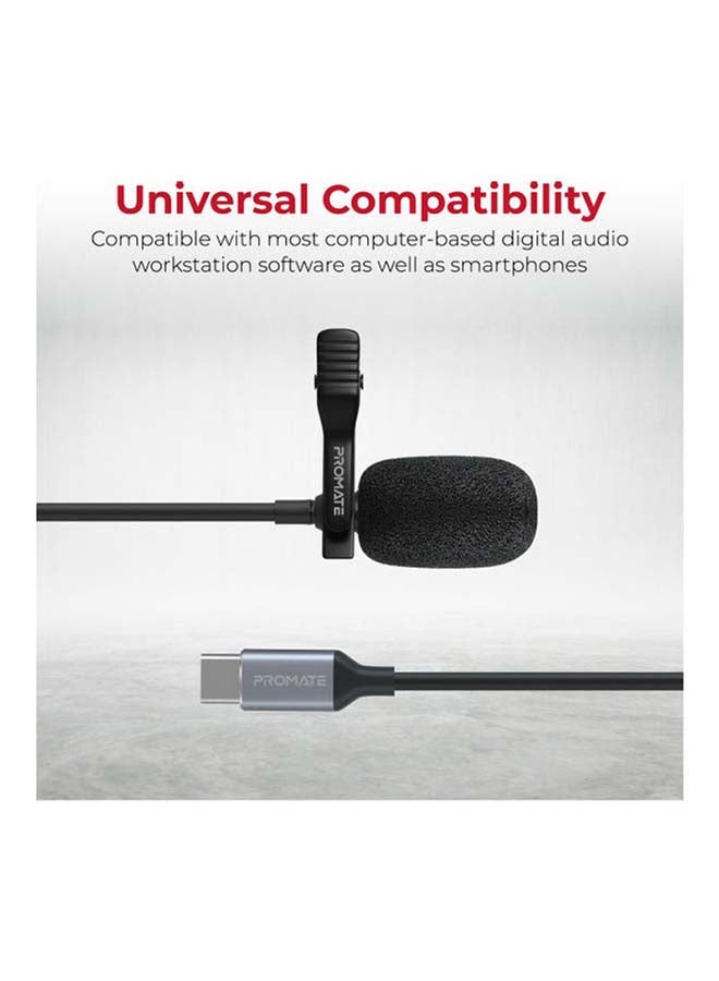 USB Type- C Lavalier Microphone Black