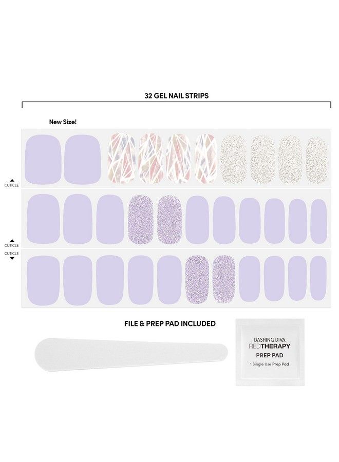 Gloss Nail Strips Gleam Queen | Uv Free Chip Resistant Long Lasting Gel Nail Stickers | Contains 32 Nail Wraps 1 Prep Pad 1 Nail File