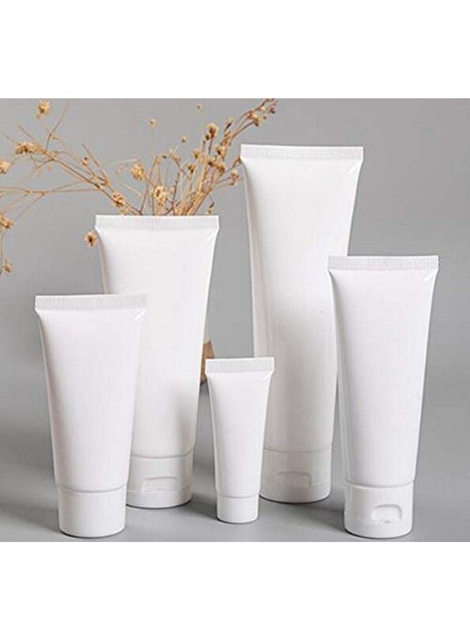 20Pcs Plastic Empty Squeeze Cosmetic Soft Tubes Jars Refillable Cosmetic Vials Travel Bottles Containers Storage With Flip Cover Sample Packing (30Ml/1Oz)