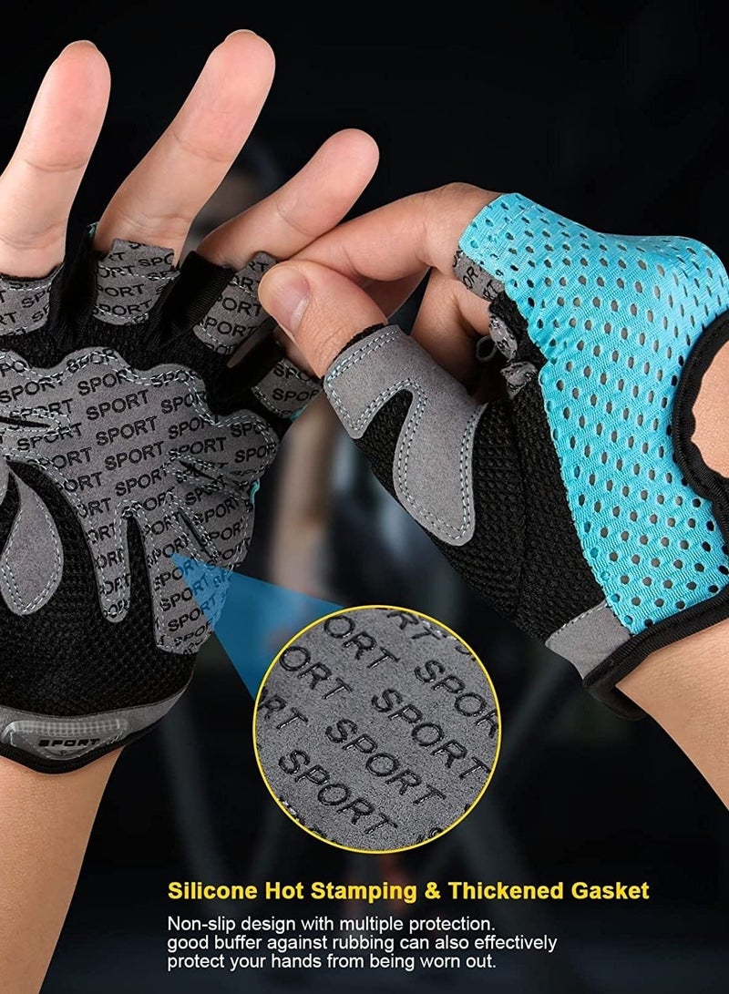 Gym Gloves Breathable Training Gloves with Microfiber Fabric No-Slip Silicone Padded Palm Protection and Extra Grip Fitness Gloves for Weight Lifting Cross Fit Cycling