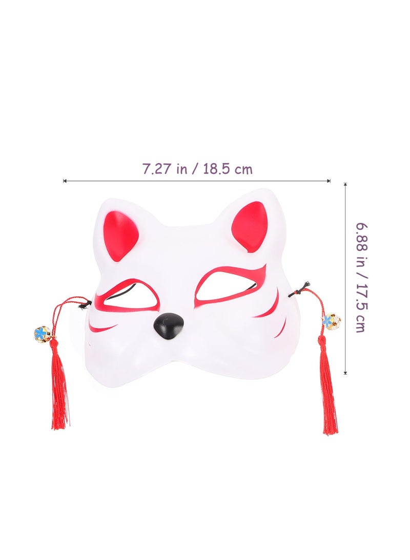 4 Pcs Kitsune Fox Half Face Assecories Cosplay Party Supplies Party Half Face Costume Masks Japanese Style, Foxes Cat Masks