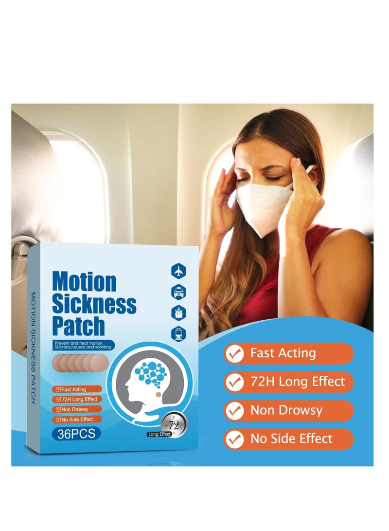 Motion Sickness Patches for The Relief of Nausea and Vertigo in Adults and Kids from Travel of Cars, Ships, Airplanes Forms of Transport Movement