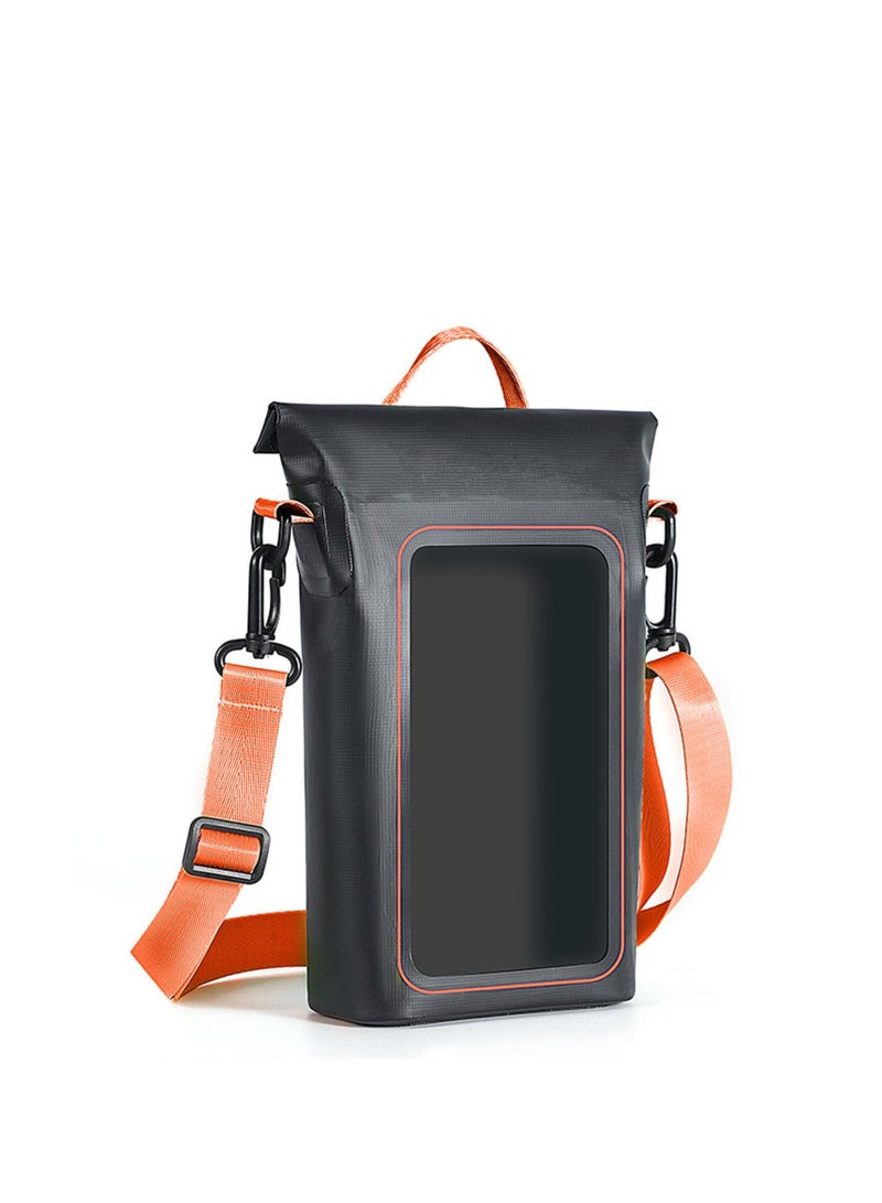 Mobile Phone Waterproof Bag, Boating Waterproof Bag, Waterproof Mobile Phone Bag, Keeps Gear Dry for Kayaking, Rafting, Boating, Swimming, Camping, Hiking, Beach, Fishing.(Black+Orange)