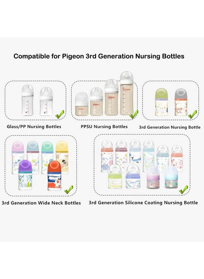 Pack Of 2 Bottle Handles Grips Compatible For Pigeon 3Rd Generation Silicone Coating Nursing Bottle Ppsu/Pp/Glass Nursing Wide Neck Bottles (Colors May Be Vary)