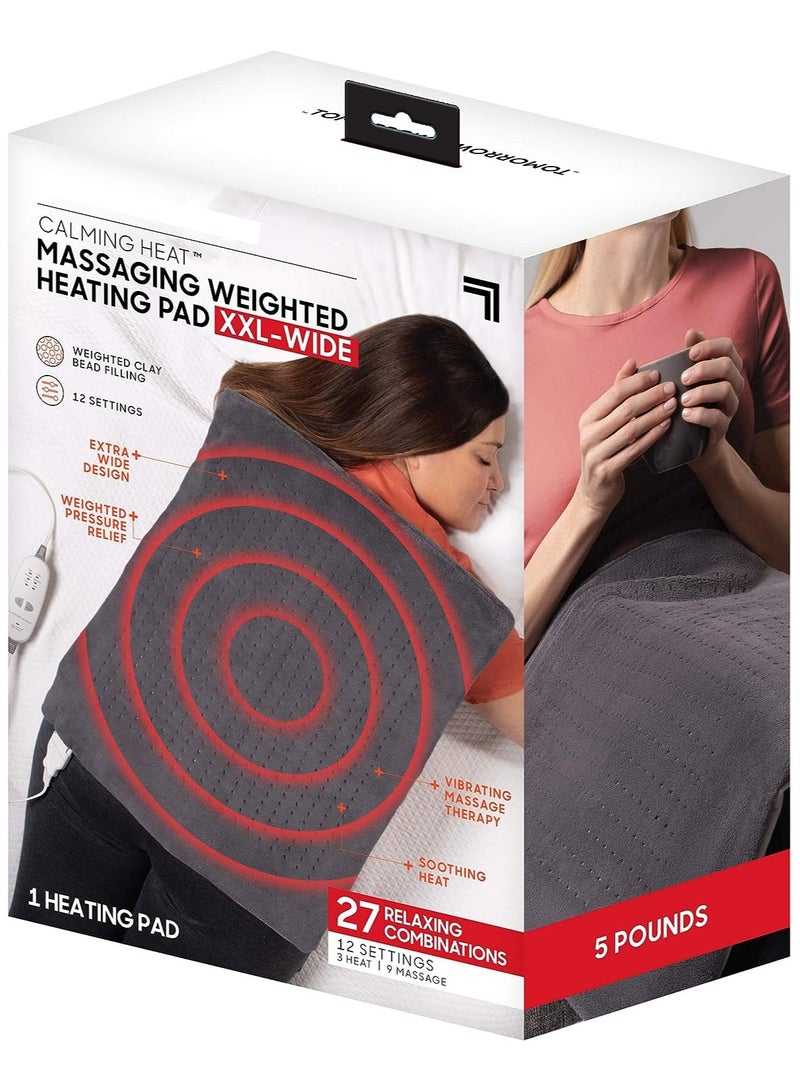 Heat Back Wrap Deluxe Electric Back Heating Pad with Customizable Inflatable Lumbar Support, Soothing Heat, & Massaging Vibrations- 27 Settings 3 Heat, 9 Vibration, 3 Lumbar