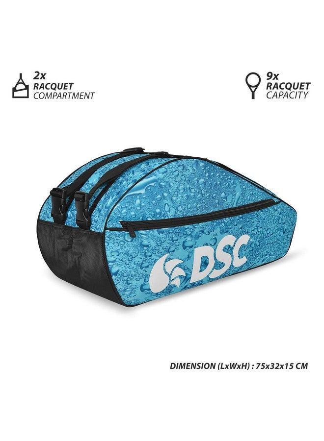 Badminton Kit Bag Compartment : Two Capacity : 9 Racquets Colour : Sky Blue/White