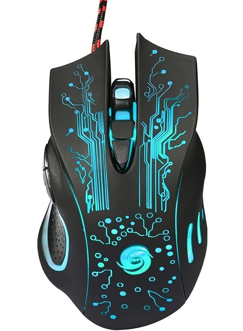 Gaming Mice Computer Gaming Mouse Wired Manipulator Gaming Mouse Glare USB Wired Gaming Mouse Adjustable 7 Buttons LED Backlit Professional Gamer Mice Ergonomic for PC Laptop