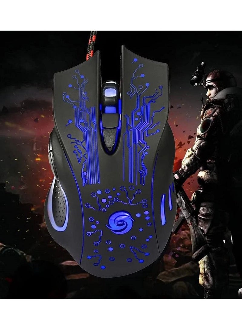 Gaming Mice Computer Gaming Mouse Wired Manipulator Gaming Mouse Glare USB Wired Gaming Mouse Adjustable 7 Buttons LED Backlit Professional Gamer Mice Ergonomic for PC Laptop