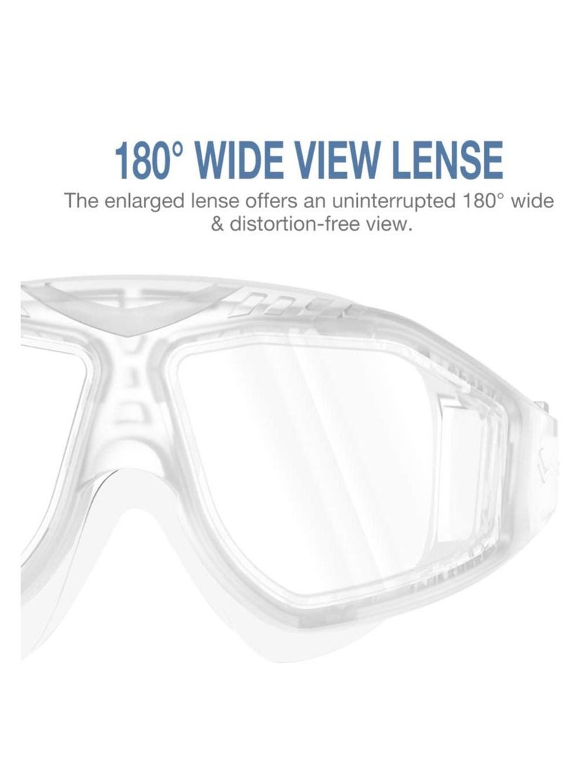 Swim Mask Wide View Swimming Mask Goggles Anti-fog Waterproof Diving Goggles for Adults Men Women Spearfishing Snorkeling Swimming