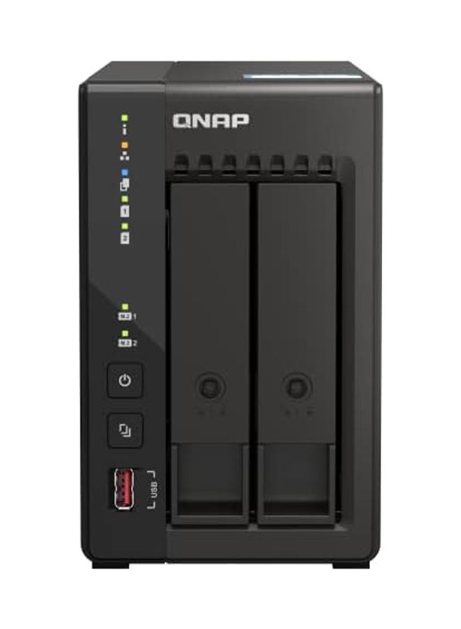 QNAP TS-253E 2 Bay High-Performance Desktop NAS, Intel Celeron J6412 Processor, 8 GB DDR4 RAM, 2 x 3.5