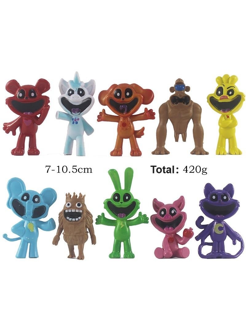 10 Pcs Smiling Critters Chapter 3 Cartoon Toy Set Monster Game Smiling Critters Series Best Gift for Kids Adults Fans Children's Day Gift