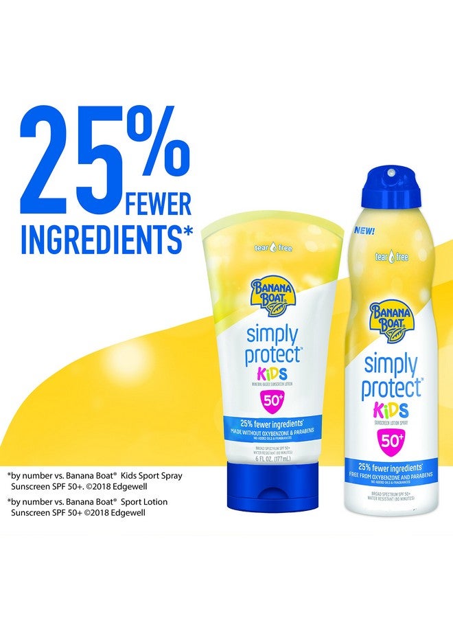 Simply Protect Mineralbased Sunscreen Lotion For Kids Spf 50+ Tear Free 25% Fewer Ingredients 6Oz.